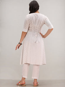 Noor Aiza -  Self Embroidered Kurta Pant Set With Bandhani Dupatta - KS115AYYD3