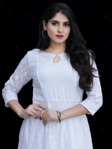 Chandni Sabd - Embroidered Cotton Kurta Palazzo Set With Chiffon Dupatta - KS37SFP02BWD