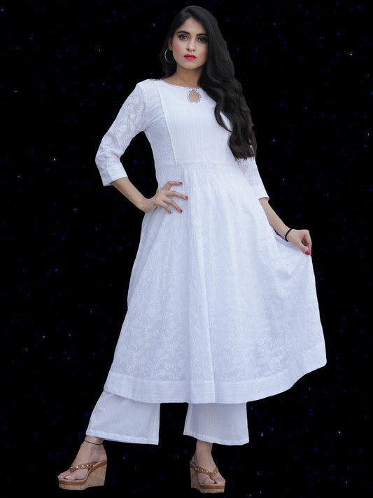 Chandni Sabd - Embroidered  Cotton Kurta Palazzo Set - KS37SFP02