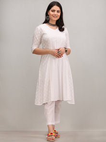 Noor Saira -  Self Embroidered Kurta Pant Set With Bandhani Dupatta - KS115AYYD8