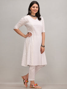 Noor Saira -  Self Embroidered Kurta Pant Set With Bandhani Dupatta - KS115AYYD8