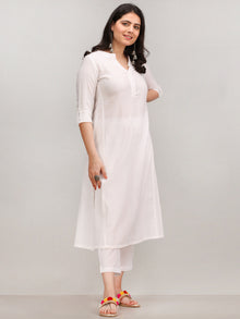 Noor Bareen - Self Emboss Work ALine Kurta Pant Set With Leheriya Dupatta - KS39AXXD9