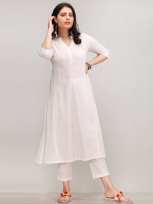 Noor Bareen - Self Emboss Work ALine Kurta Pant Set With Leheriya Dupatta - KS39AXXD9