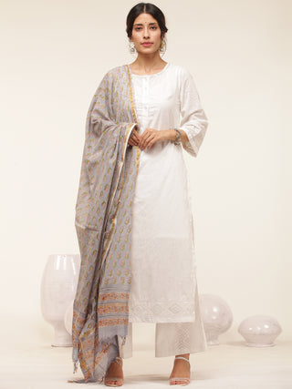 Gulmarg Aaina Set Of Kurta Palazzo Dupatta