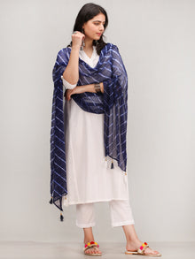 Noor Bareen - Self Emboss Work ALine Kurta Pant Set With Leheriya Dupatta - KS39AXXD9