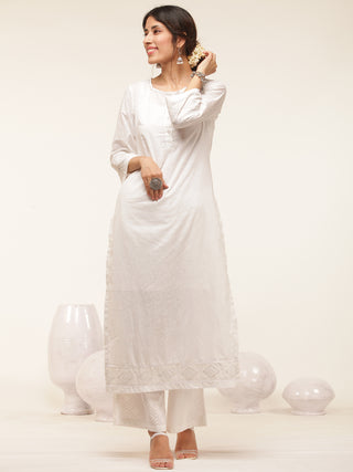 Gulmarg Aaina Set Of Kurta Palazzo Dupatta