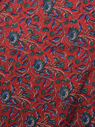 Hand Block Printed Wrap Around Skirt In Salmon Pink Multi Colour - S401001