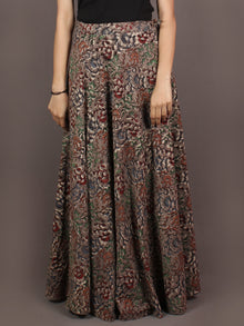 Hand Block Printed Wrap Around Skirt In Grey Multi Colour - S401005