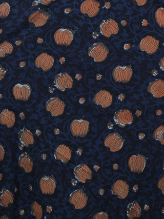 Hand Block Printed Wrap Around Skirt In Black Indigo - S401007