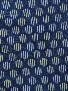 Indigo White Hand Block Printed Semi Elasticated Waist Pleated Cotton Palazzo - P1117087