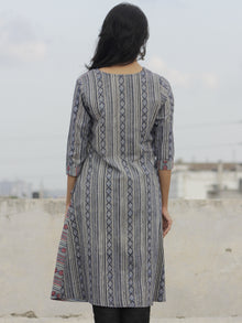 Indigo Red Pink Ivory Ajrakh Block Printed Angrakha Kurta  - K26F847