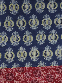 Indigo Red Ivory Ajrakh Block Printed Angrakha Kurta  - K27F646