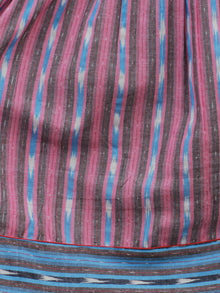 Pink Blue Ivory Handwoven Ikat  Sleeveless Dress With Side Pockets-  D68F926