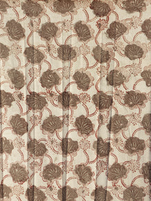Ivory Kashish Indigo Long Hand Block Printed Cotton Dress With Knife Pleats & Side Pockets - D90F959