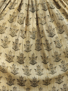 Beige Olive Green Ivory Hand Block Printed Cotton Angrakha Dress With Tassel  - D97F900