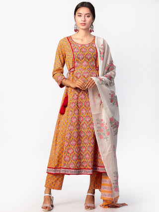 Gulal Aagaz Set Of Anarkali Pants Dupatta
