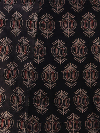 Black Beige Dark Brown Red  Ajrakh Block Printed Kurta  - K19F638