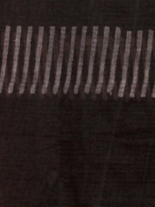 Black Grey Red Hand Block Printed Kota Doria Saree in Natural Colors - S031703567