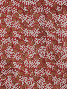 Red Mustard Ivory Hand Block Printed Kurti With Front Slit - K08F592