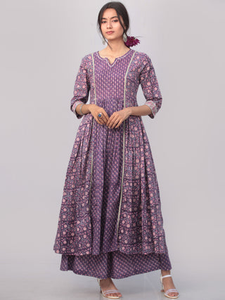 Jamni Zohra Set Of Anarkali Pants Dupatta