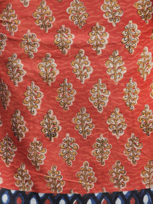 Rust Mustard Indigo Hand Block Printed Kurta With Pin Tucks  - K20F593